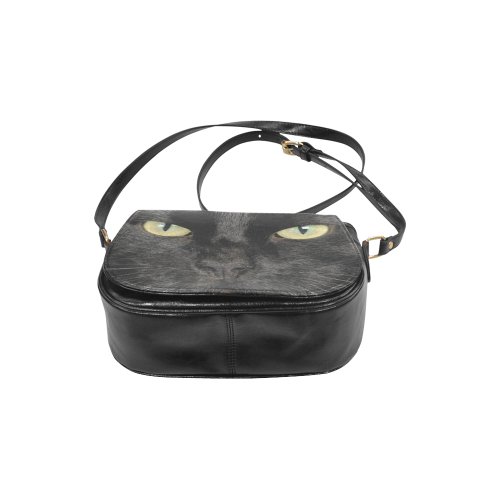 Black Cat Face Portrait Classic Saddle Bag/Small (Model 1648)