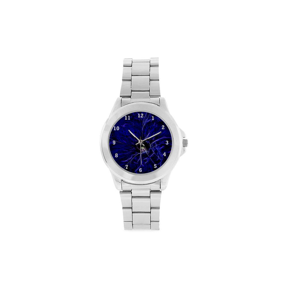 Blue Petunia Topaz Unisex Stainless Steel Watch(Model 103)