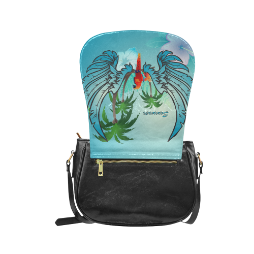 Summer, cute parrot Classic Saddle Bag/Large (Model 1648)