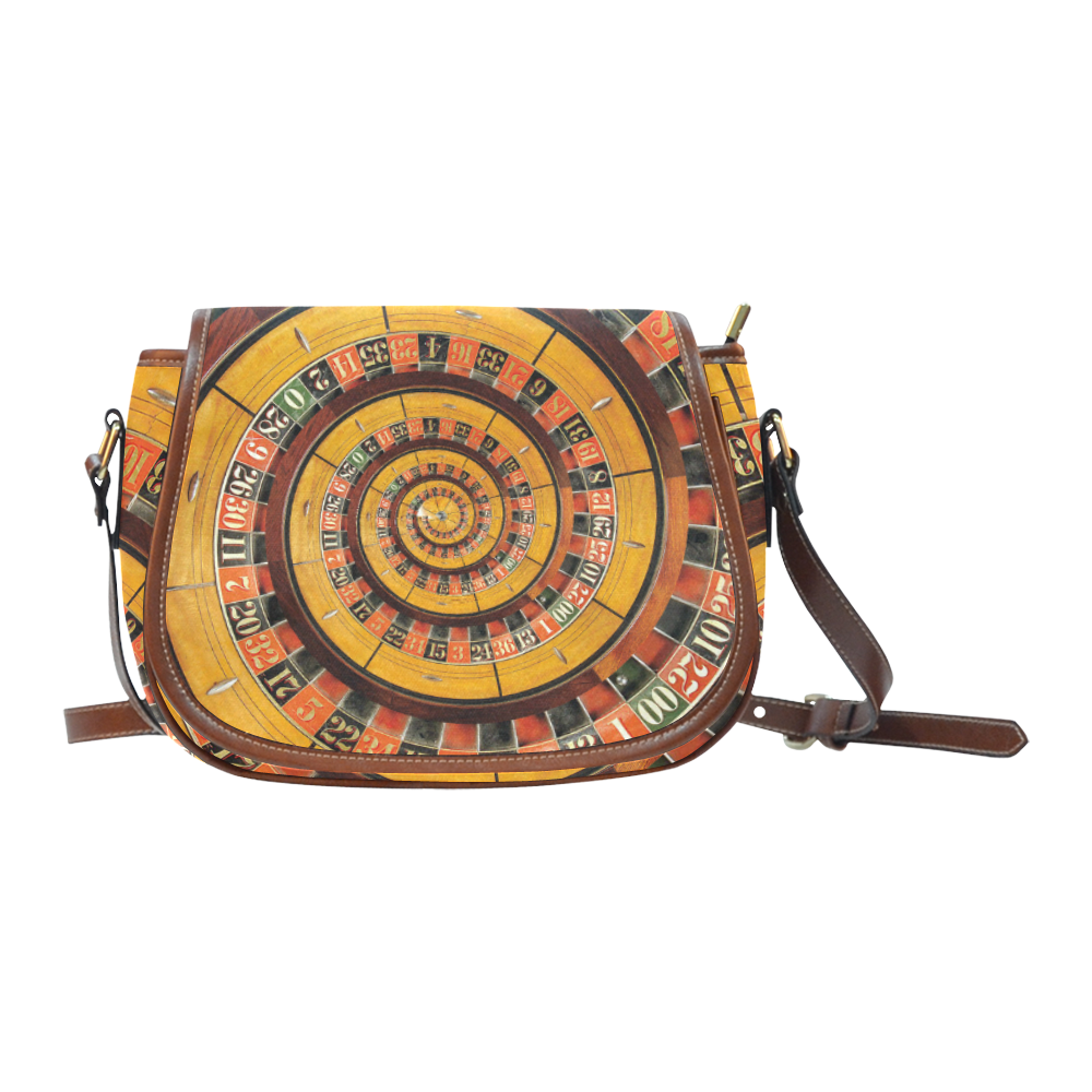 Casino Roullette Wheel Spiral Droste Saddle Bag/Small (Model 1649) Full Customization