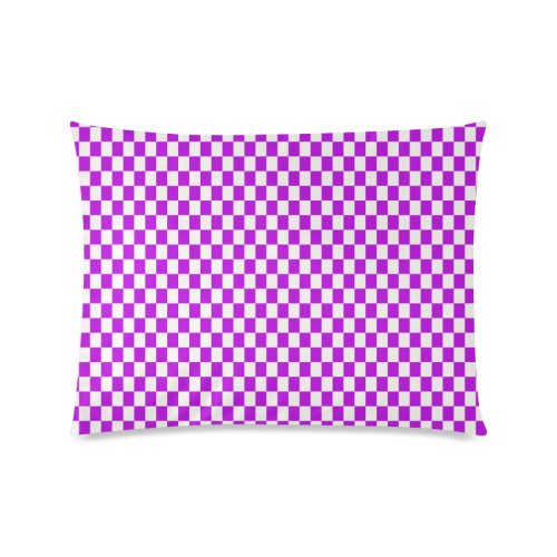 Bright Purple Gingham Custom Picture Pillow Case 20"x26" (one side)