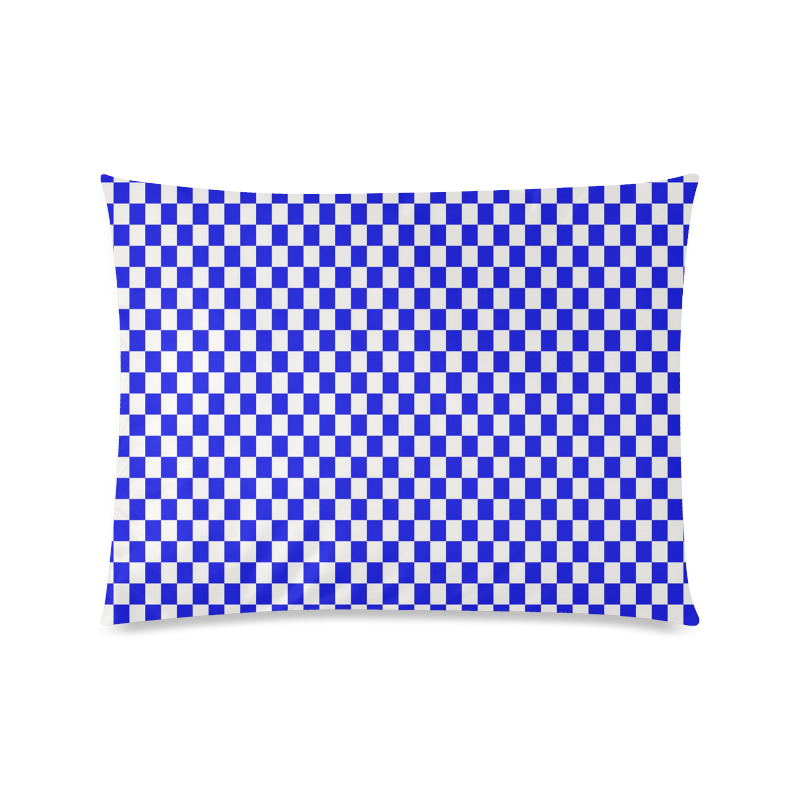 Bright Blue Gingham Custom Picture Pillow Case 20"x26" (one side)
