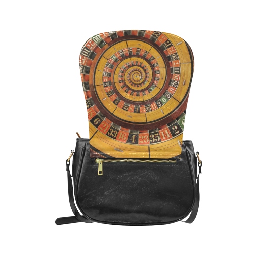 Casino Roullette Wheel Spiral Droste Classic Saddle Bag/Small (Model 1648)