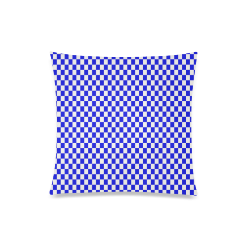 Bright Blue Gingham Custom Zippered Pillow Case 20"x20"(One Side)