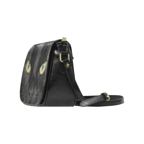 Black Cat Face Portrait Classic Saddle Bag/Small (Model 1648)