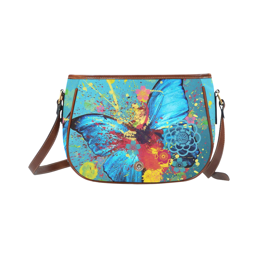 Beautiful Butterfly Saddle Bag/Small (Model 1649) Full Customization