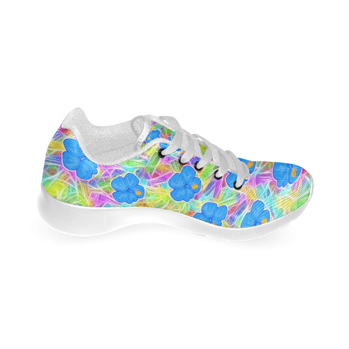 Pretty Blue Hawaiian Flowers Pattern Women’s Running Shoes (Model 020)