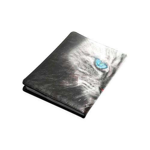 Silver Abstract Cat Face with blue Eyes Custom NoteBook B5