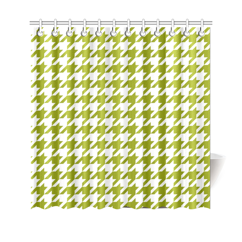 houndstooth green Shower Curtain 69"x70"