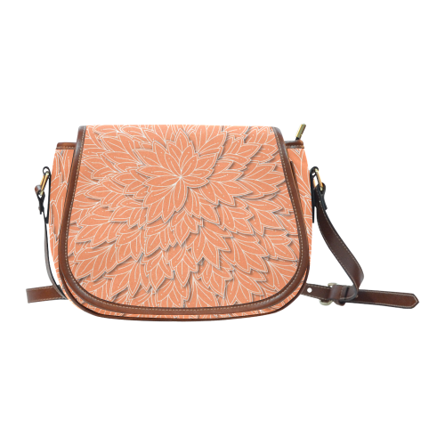 floating leaf pattern orange white Saddle Bag/Small (Model 1649) Full Customization