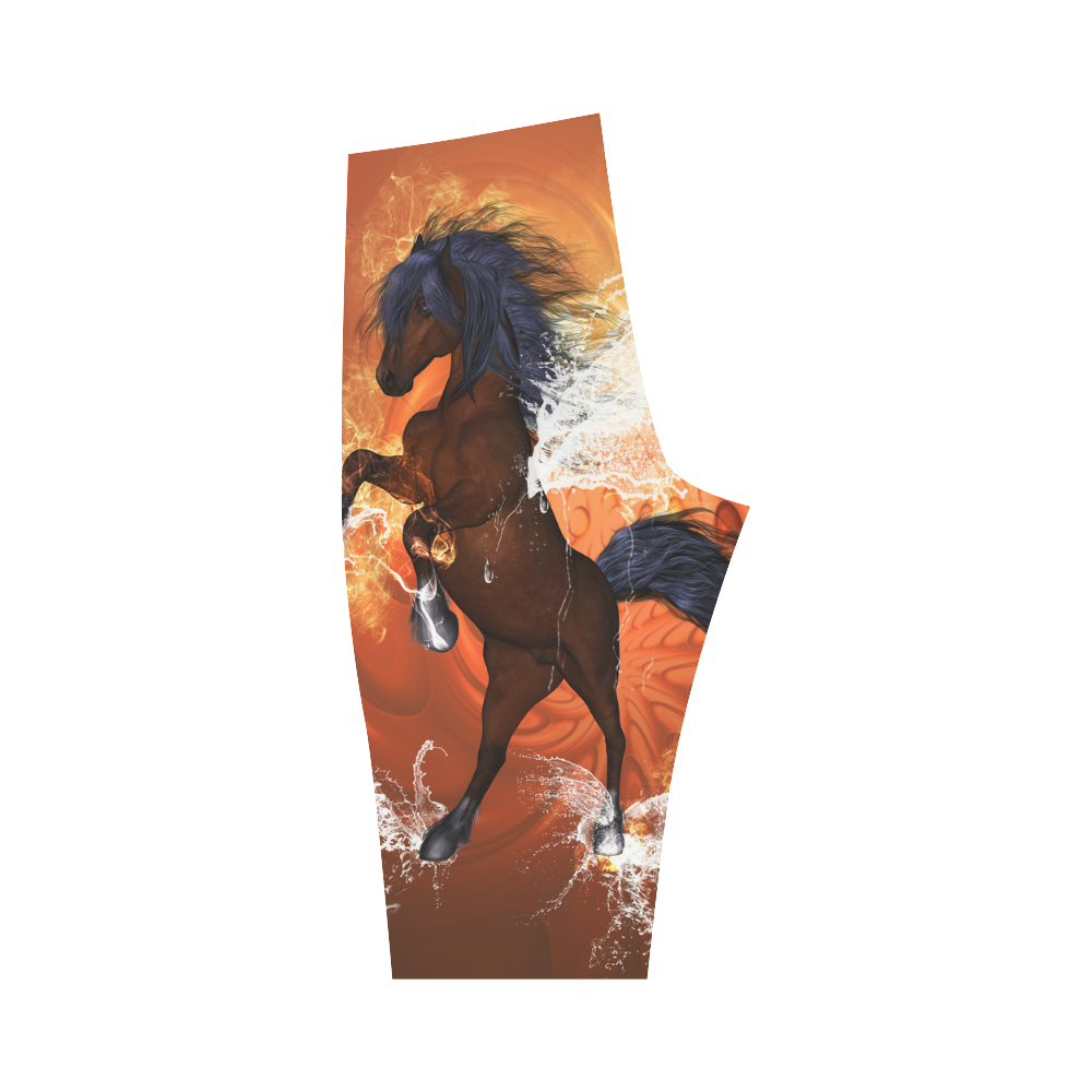 Wonderful horse with water wings Hestia Cropped Leggings (Model L03)