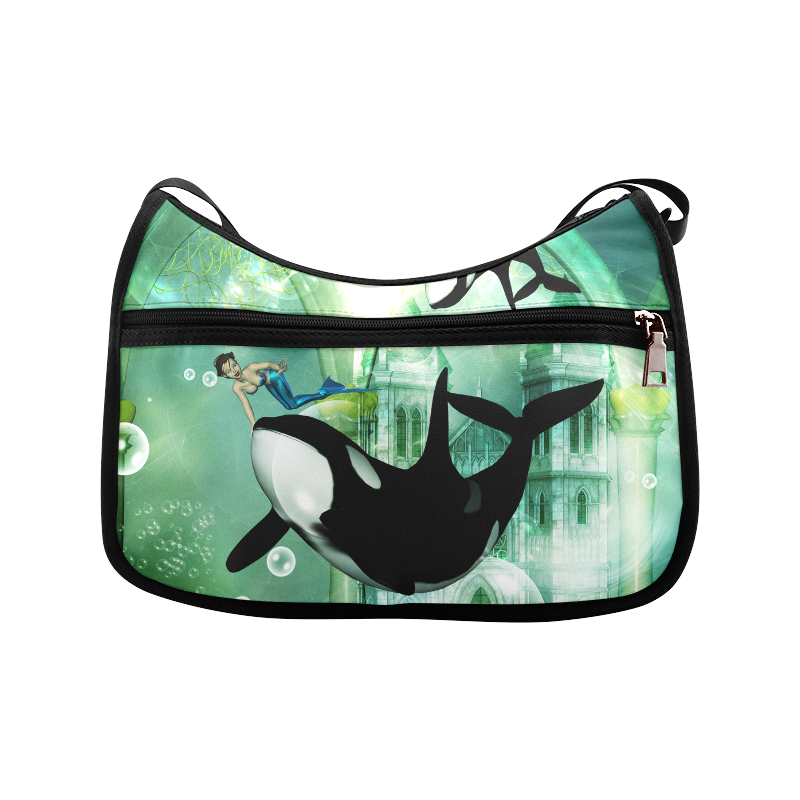 Orca with mermaid Crossbody Bags (Model 1616)