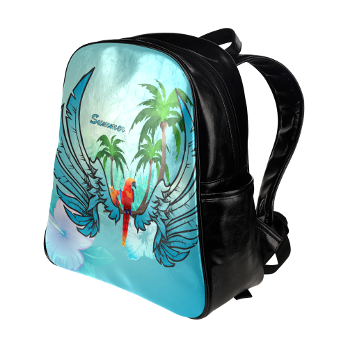 Tropical design Multi-Pockets Backpack (Model 1636)