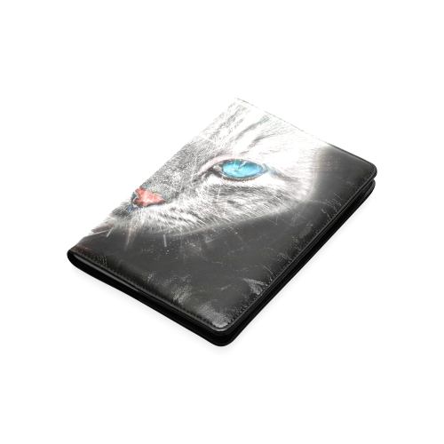 Silver Abstract Cat Face with blue Eyes Custom NoteBook A5