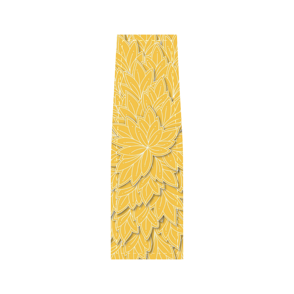 floating leaf pattern sunny yellow white Saddle Bag/Large (Model 1649)
