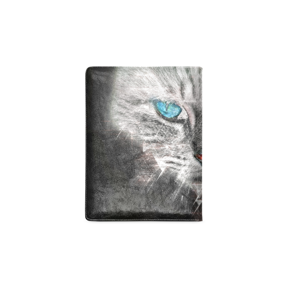 Silver Abstract Cat Face with blue Eyes Custom NoteBook B5