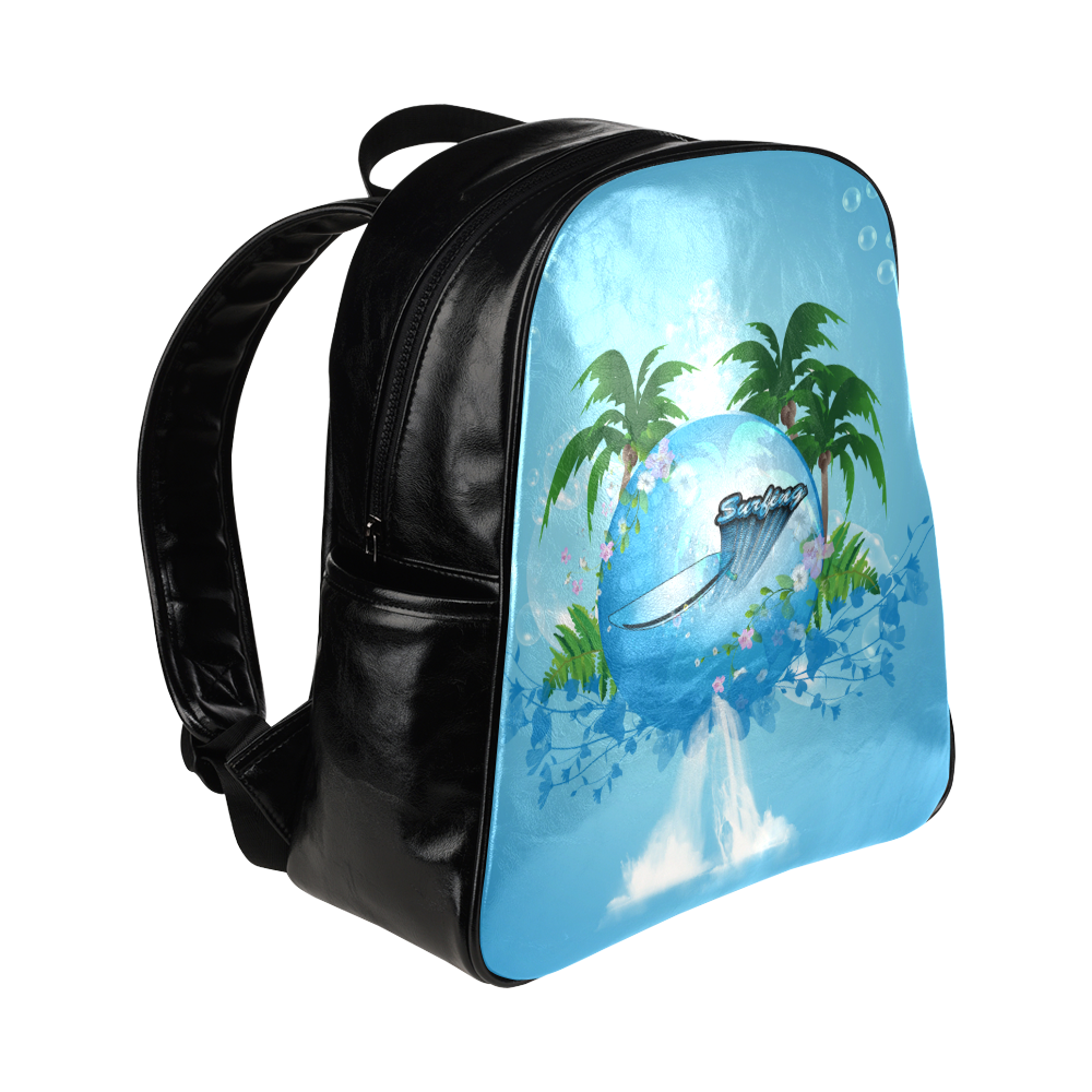 Summer sport, surfing Multi-Pockets Backpack (Model 1636)