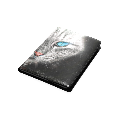 Silver Abstract Cat Face with blue Eyes Custom NoteBook B5