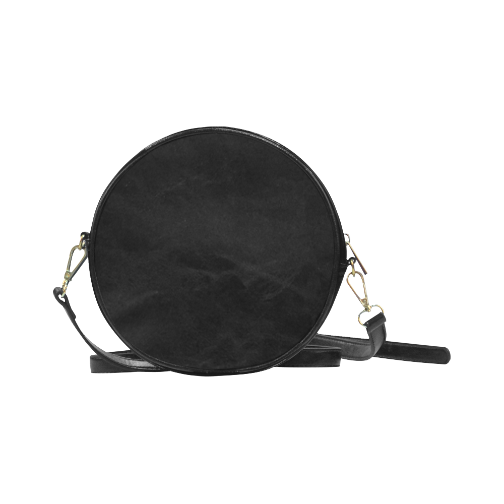 black and white classic chevron pattern Round Sling Bag (Model 1647)