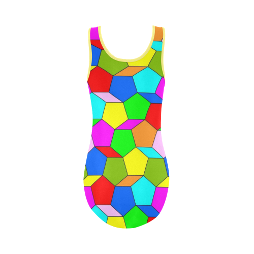 friendly summer pattern 02 Vest One Piece Swimsuit (Model S04)