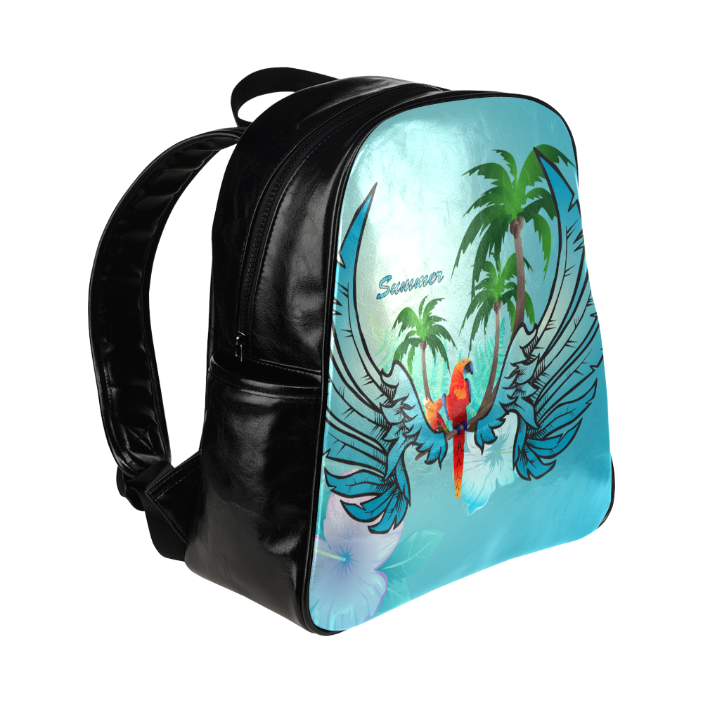 Tropical design Multi-Pockets Backpack (Model 1636)