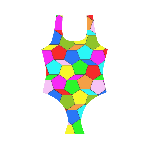 friendly summer pattern 02 Vest One Piece Swimsuit (Model S04)