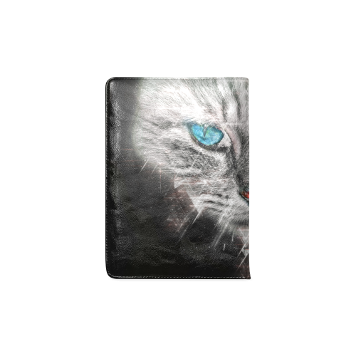 Silver Abstract Cat Face with blue Eyes Custom NoteBook A5