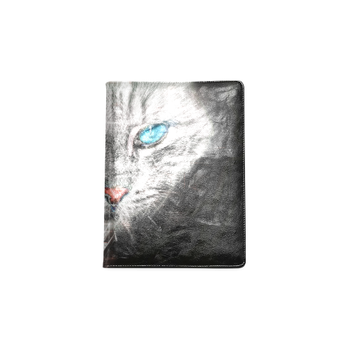 Silver Abstract Cat Face with blue Eyes Custom NoteBook B5