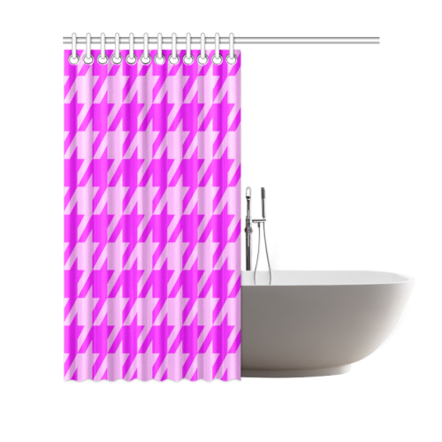 houndstooth 2 pink Shower Curtain 69"x70"