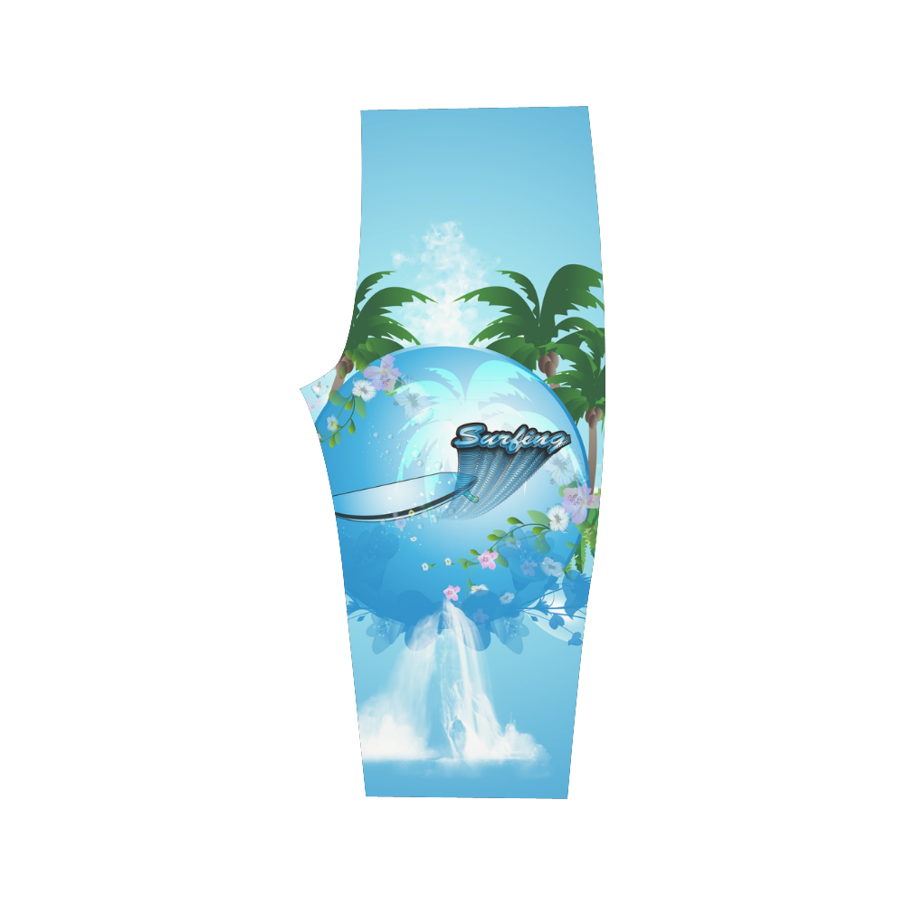 Summer sport, surfing Hestia Cropped Leggings (Model L03)