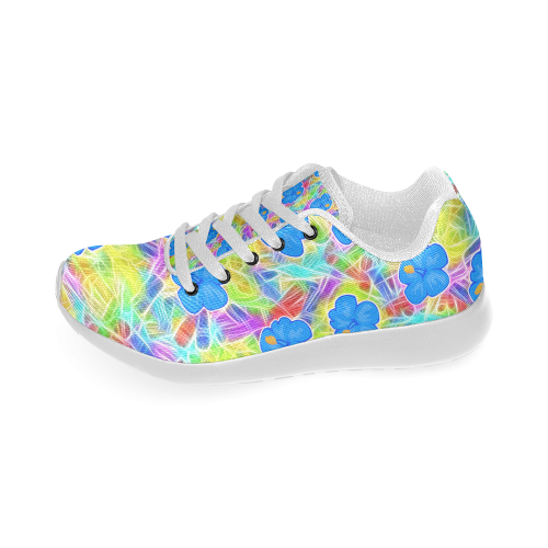 Pretty Blue Hawaiian Flowers Pattern Women’s Running Shoes (Model 020)