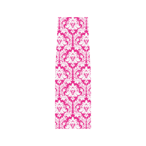 damask pattern hot pink and white Saddle Bag/Small (Model 1649) Full Customization