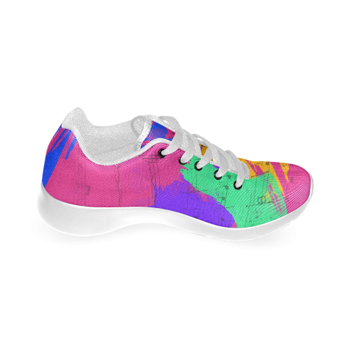 Groovy Paint Brush Strokes with Music Notes Women’s Running Shoes (Model 020)