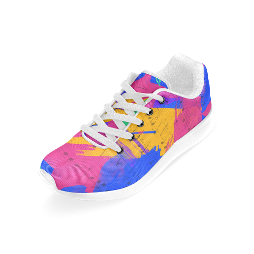 Groovy Paint Brush Strokes with Music Notes Women’s Running Shoes (Model 020)