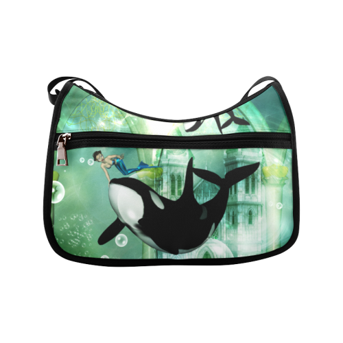 Orca with mermaid Crossbody Bags (Model 1616)