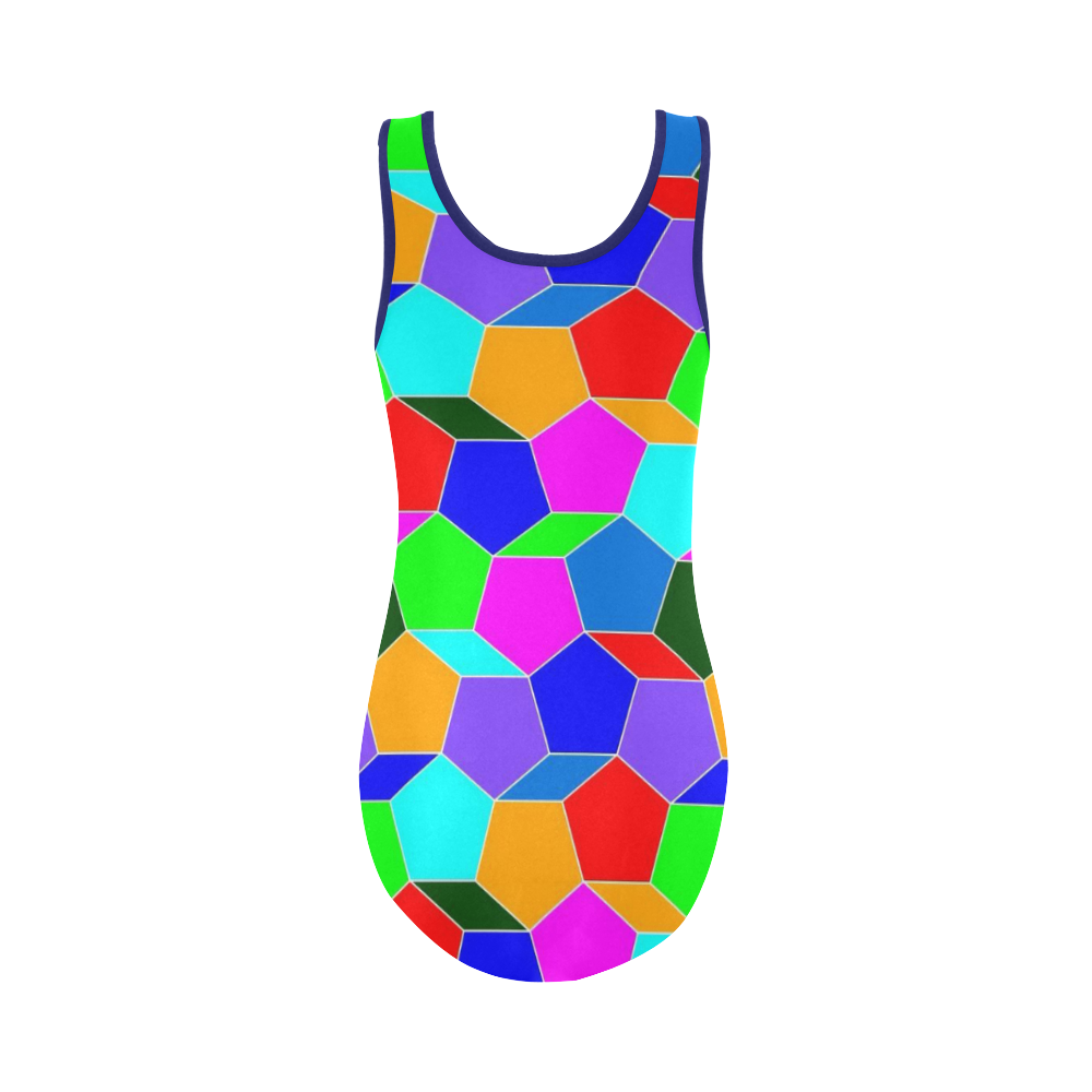friendly summer pattern 03 Vest One Piece Swimsuit (Model S04)