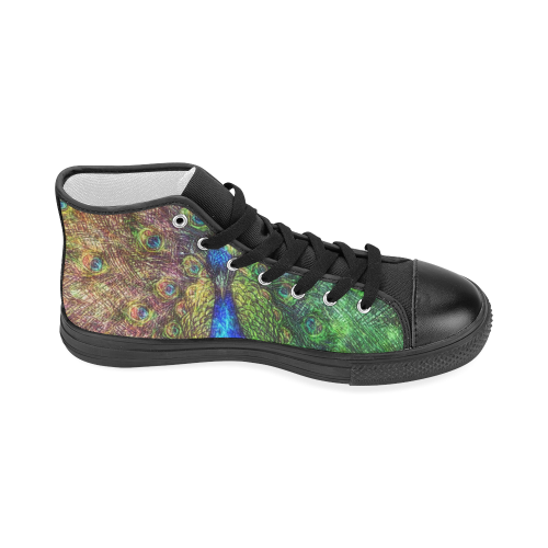 peacock Women's Classic High Top Canvas Shoes (Model 017)