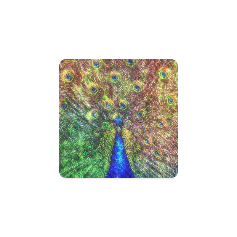 peacock Square Coaster