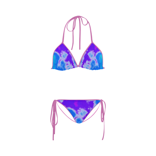 blue purple and pink clouds Custom Bikini Swimsuit