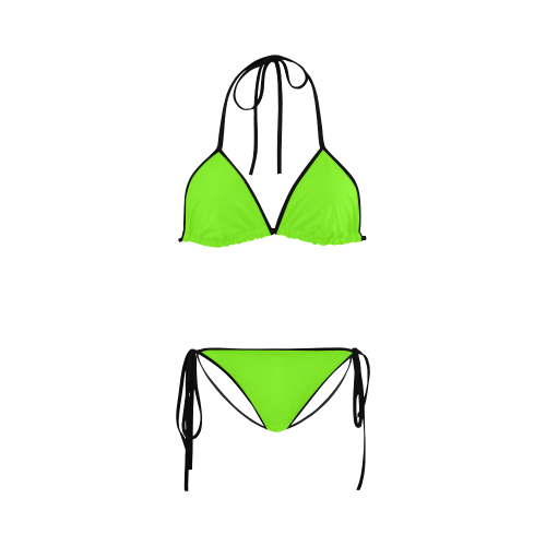 black and lime green 3 Custom Bikini Swimsuit