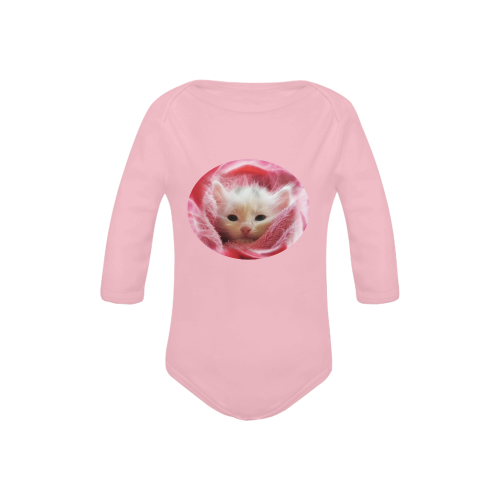Kitty Loves Pink Baby Powder Organic Long Sleeve One Piece (Model T27)
