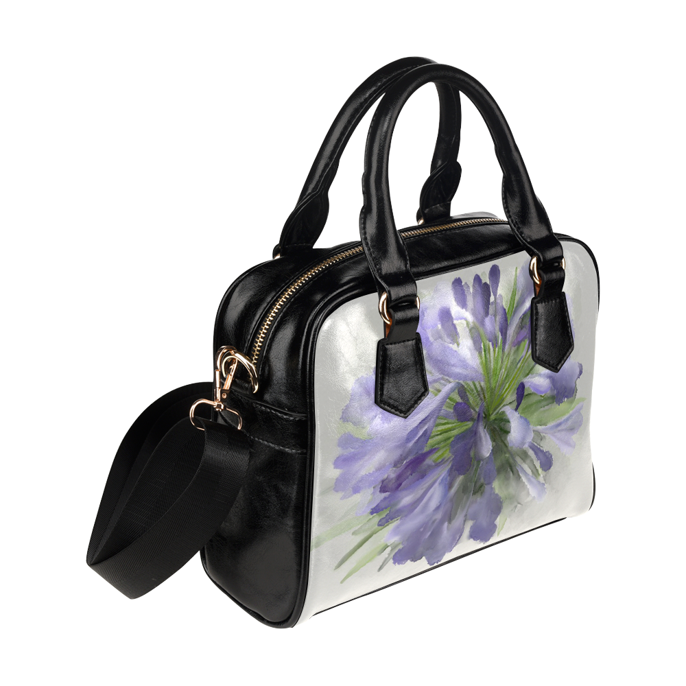 Purple flower Shoulder Handbag (Model 1634)