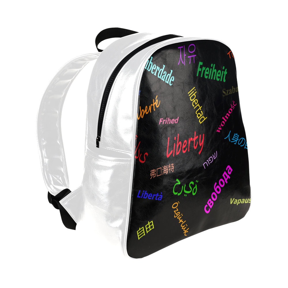 Freedom in several languages Multi-Pockets Backpack (Model 1636)