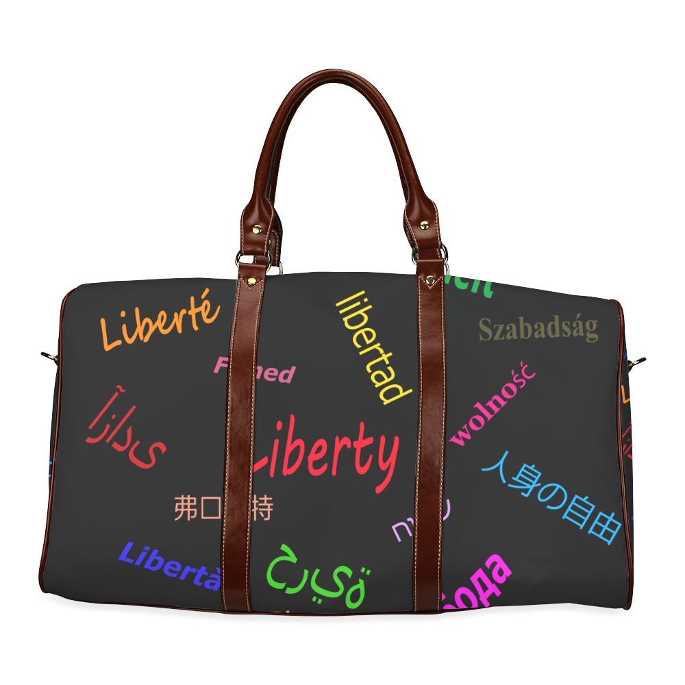 Freedom in several languages Waterproof Travel Bag/Small (Model 1639)