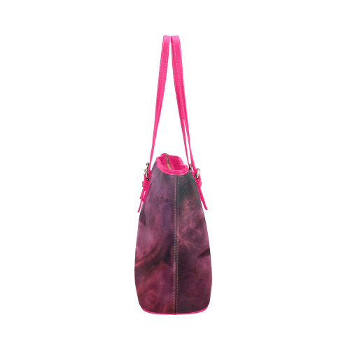 Dolphin in pink waters Leather Tote Bag/Small (Model 1651)