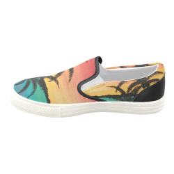 Palm Tree and Sea Men's Unusual Slip-on Canvas Shoes (Model 019)