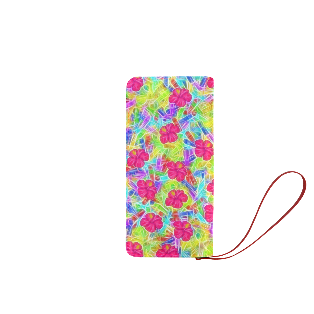 Pretty Pink Hawaiian Flowers Pattern Women's Clutch Wallet (Model 1637)