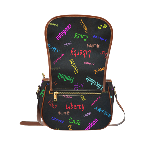 Freedom in several languages Saddle Bag/Small (Model 1649) Full Customization