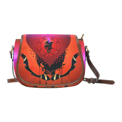Heart with dragon Saddle Bag/Large (Model 1649)