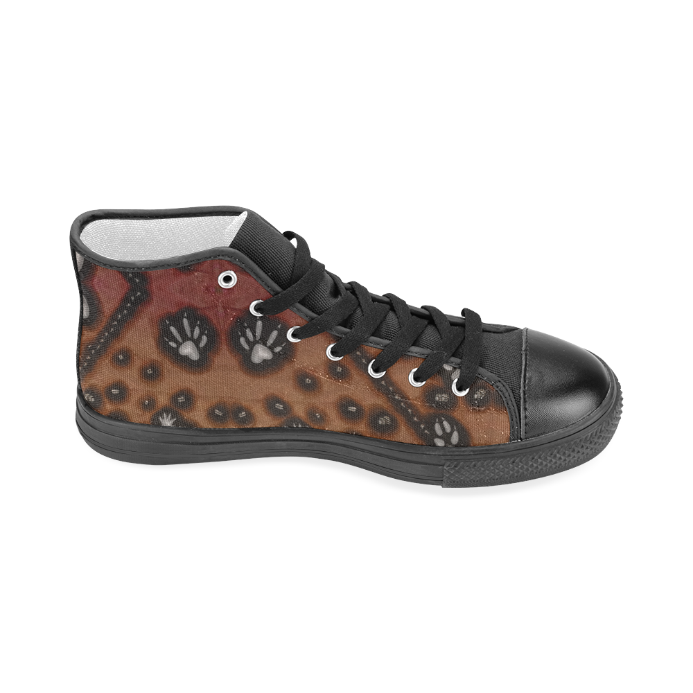 Footprints from several animals Men’s Classic High Top Canvas Shoes (Model 017)
